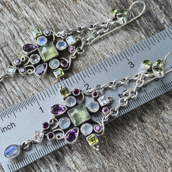 NICKY BUTLER LIMITED EDITION RAJ COLLECTION 925 Sterling Silver NB Earrings - Picture 7 of 15